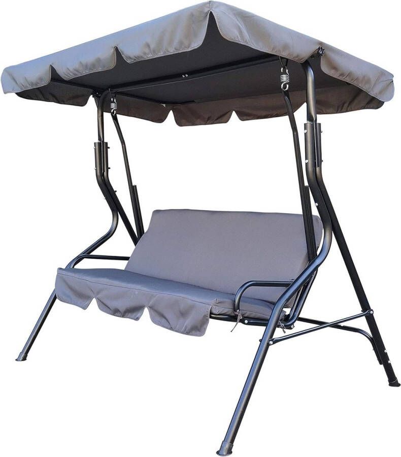 Schommelbank 3 person Tuinschommel 3-zits grijs bolton 153 x 110 x 170 cm Schommelbank 3 person