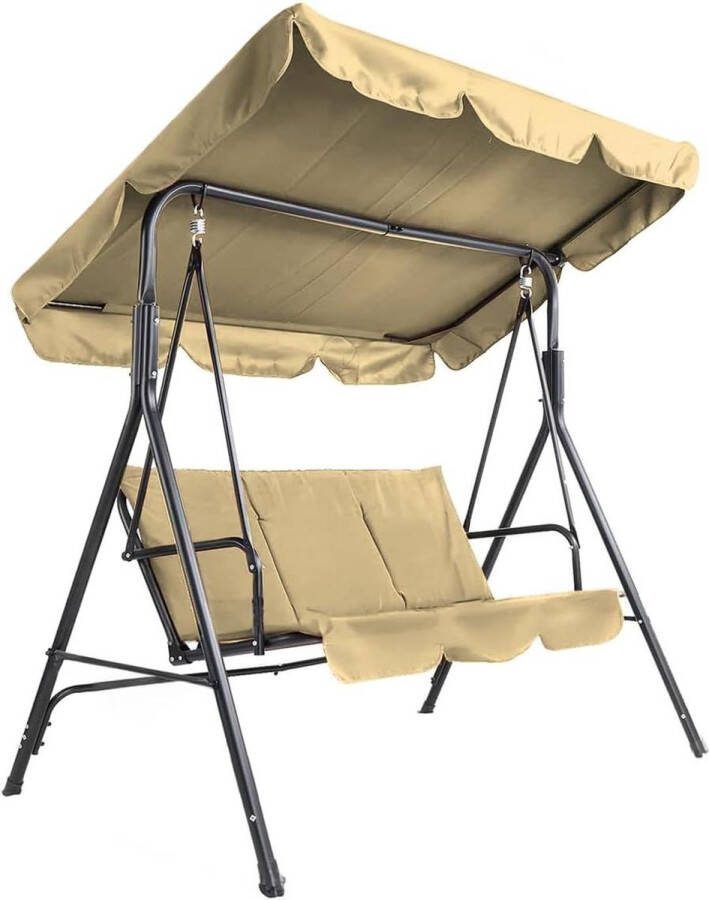 Schommelbank 3 personen comfortabele schommelbank met dak en kussens ideaal voor tuin-terras-balkon 113 x 170 x 156 cm Schommelbank 3 person
