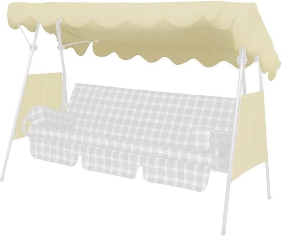 Schommelbank 3 persoon zonnedak voor 3-zits schommelbank geschikt voor Freizeitmöbel GmbH Made in Germany Swingtex ivoor 200 x 120 cm Schommelbank 3 person
