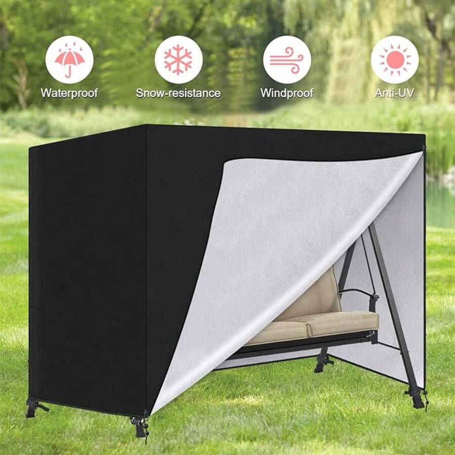 Schommelbank afdekking 2-zitsbank beschermhoes waterdicht tuinschommel afdekzeil zware belasting scheurvast afdekking voor schommelbank 180 x 125 x 160 cm