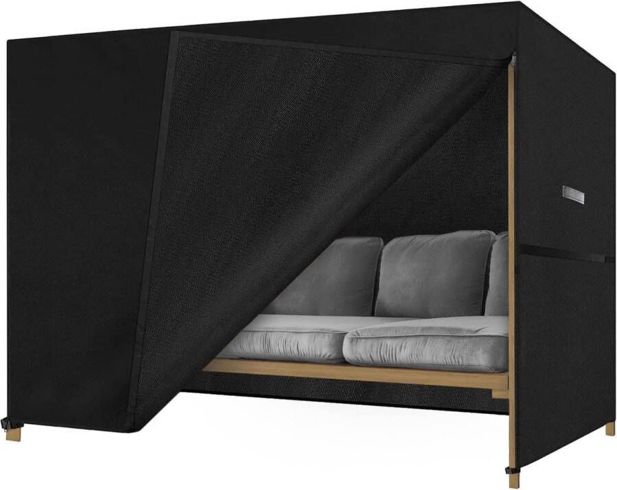 Schommelbank cover waterdichte afdekzeil voor 3-4 zits tuinschommel strandstoel winterbestendig scheurvast 600D Oxford-weefsel 252x153x162cm
