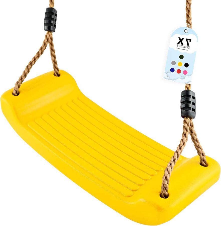 Schommelbank voor kinderen outdoor indoor verstelbaar in hoogte antislip geel