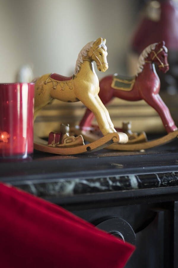 Merkloos Sans marque Kerstversiering Decoratie Schommelpaard Rood Tafeldecoratie Kerstmis