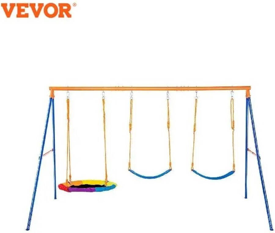 Schommelset 2 verstelbare Schommels 1 8-hoekige Schotelschommel voor 3 kinderen voor Achtertuin Capaciteit 600 lbs 1 schotel Schommelzitje 2 riem Schommelstoelen Buiten voor kinderen