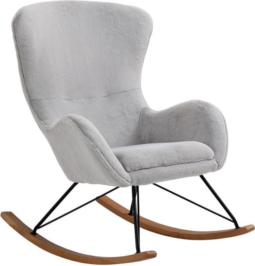 Schommelstoel Maartje Grijs Teddy Zithoogte 47.5 cm Zitdiepte 48 cm