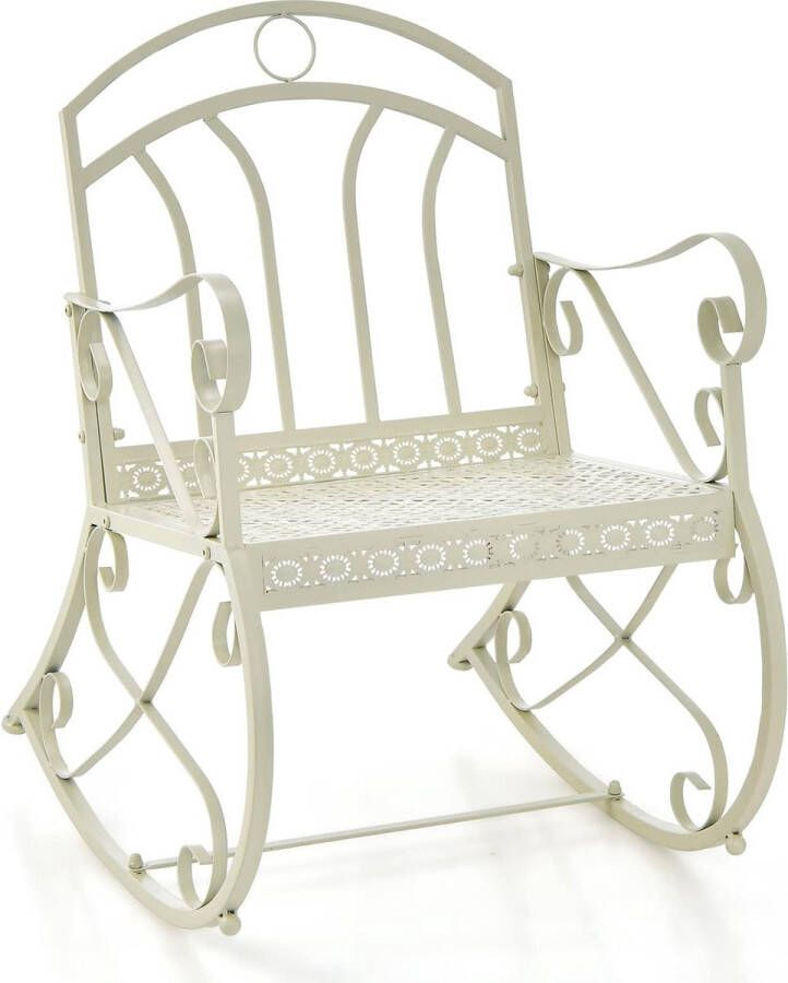 Schommelstoel van metaal met rugleuning en armleuningen schommelstoel in landelijke stijl schommelstoel voor tuin balkon