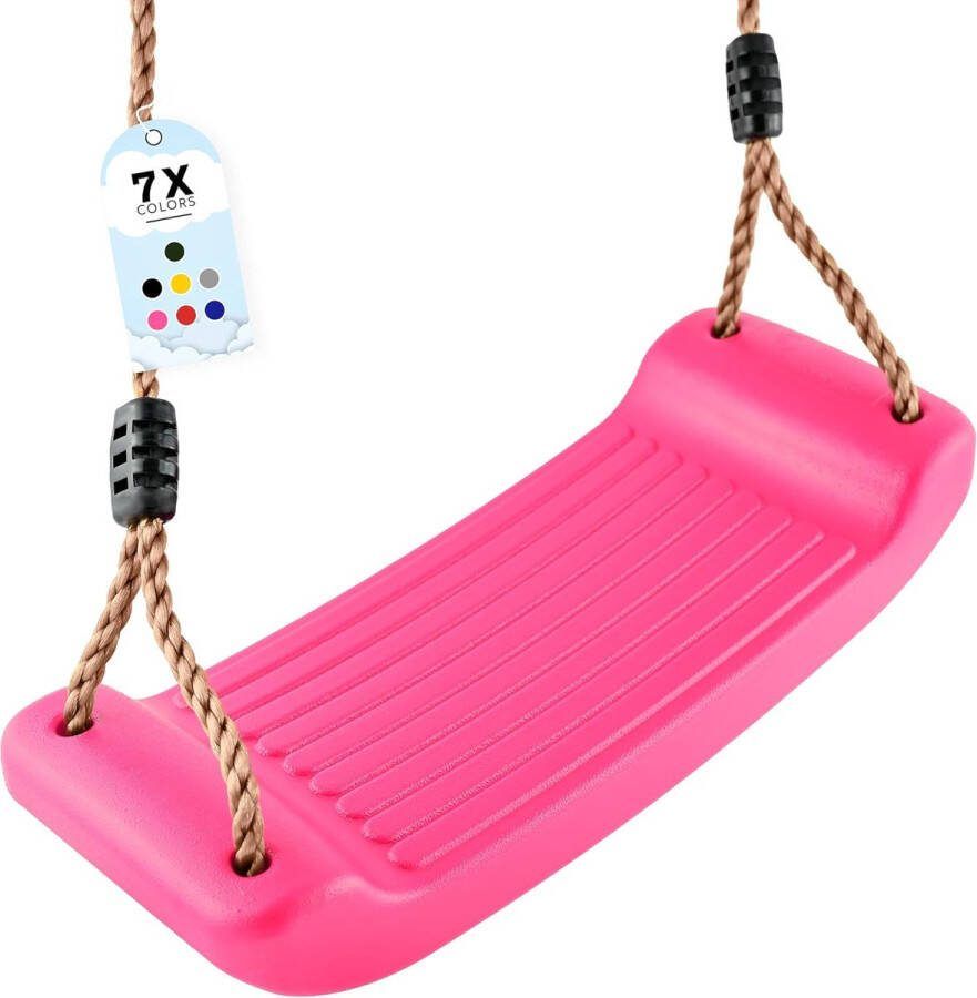 Schommeltuin kinderschommel voor binnen en buiten schommelzitje schommelplank voor kinderen om te schommelen in hoogte verstelbaar antislip roze