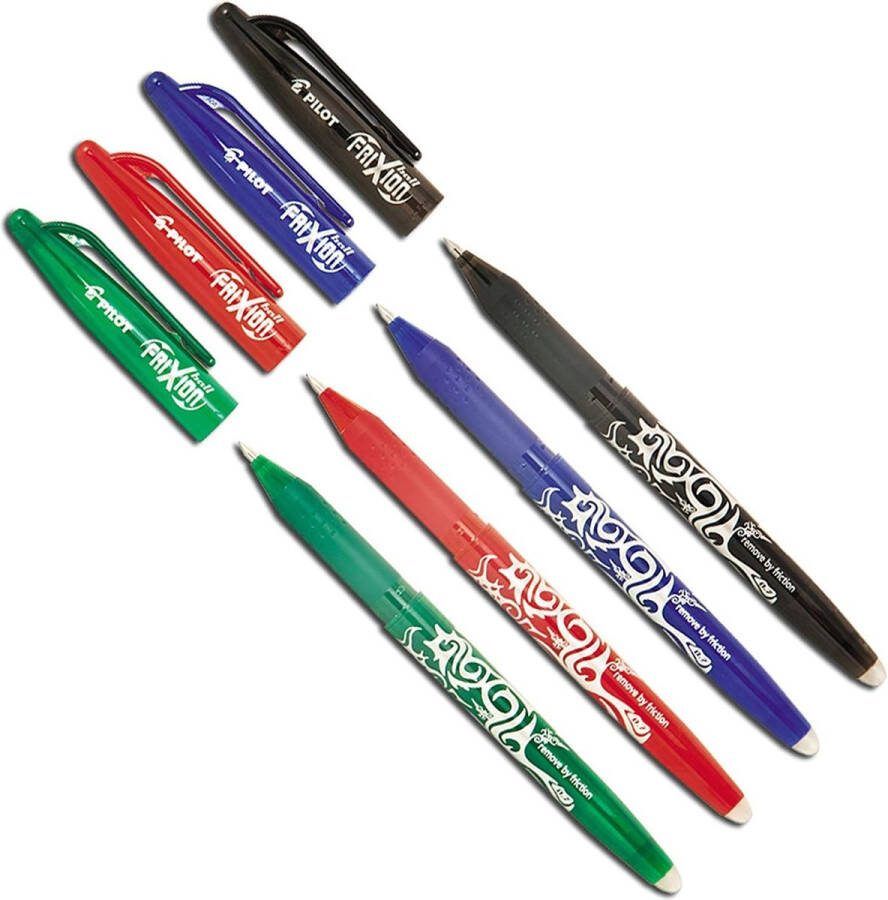 School spullen Pilot Pen Frixion rollerball (uitwisbaar) 4 stuks op kleur gesorteerd