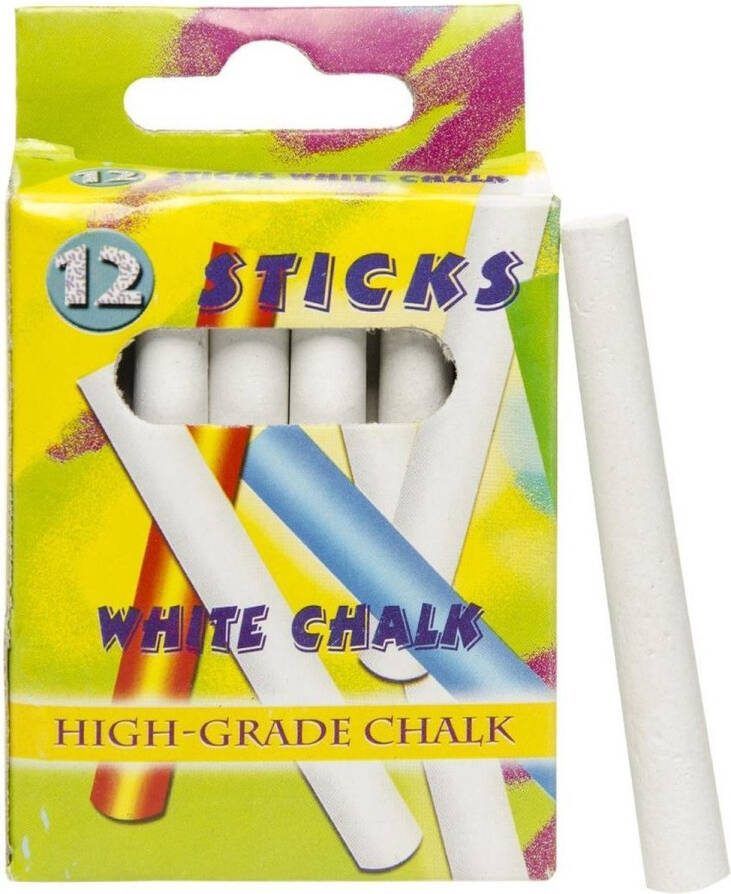Schoolbord krijtjes 12x stuks Witte krijtjes Hobby kantoorartikelen Speelgoed Schoolartikelen
