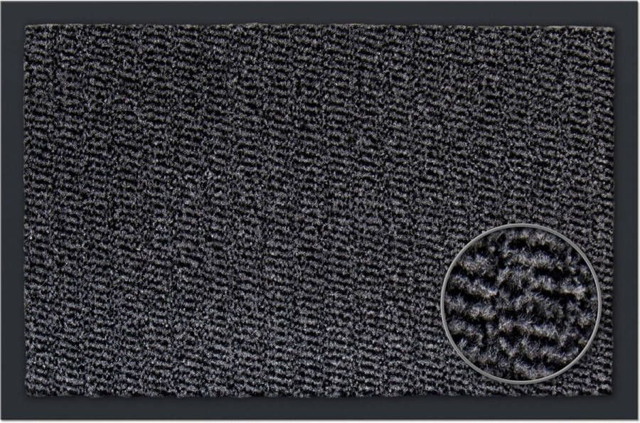 Schoonloopmat 5 maten voetmat voor binnen en buiten schoonloopmat in donkergrijs antraciet zwart 60 x 80 cm