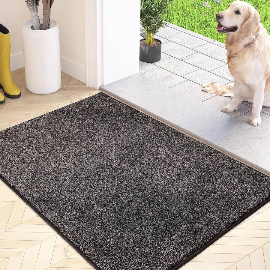 Schoonloopmat voor binnen 50 x 80 cm antislip machinewasbaar vuilvangmat ingangsdeurmat met waterabsorberend deurmat voor hond ingang huisdeur en hal