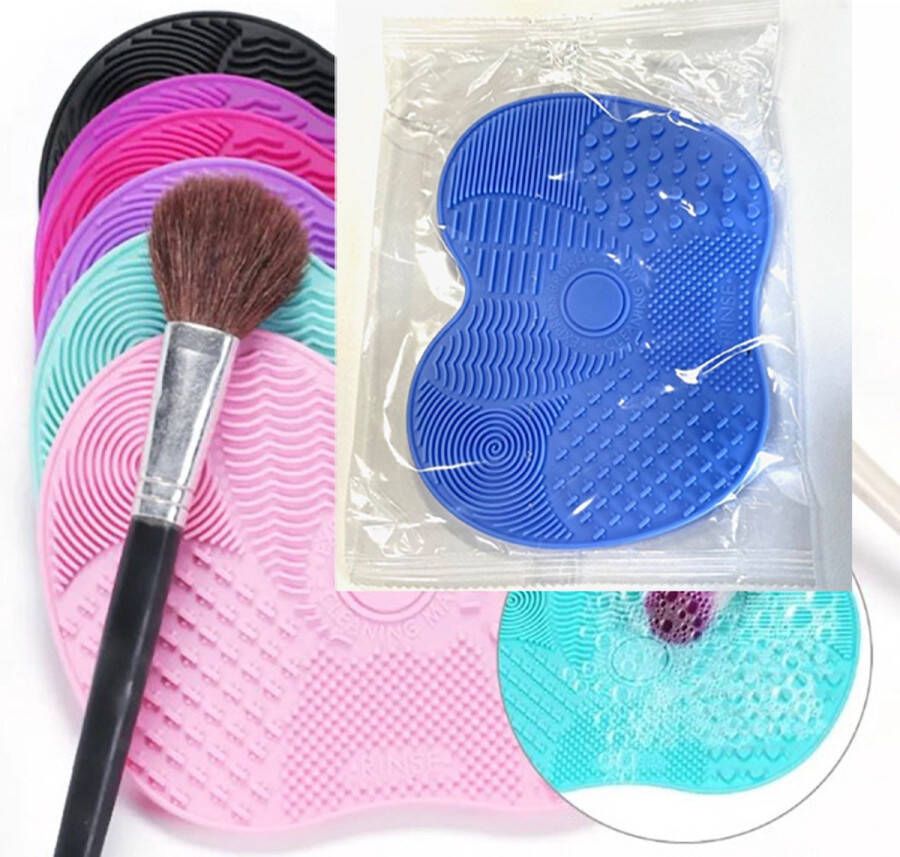 Schoonmaak Mat Make Up Siliconen Brush Cleaner Make Up Wassen Borstel Blauw