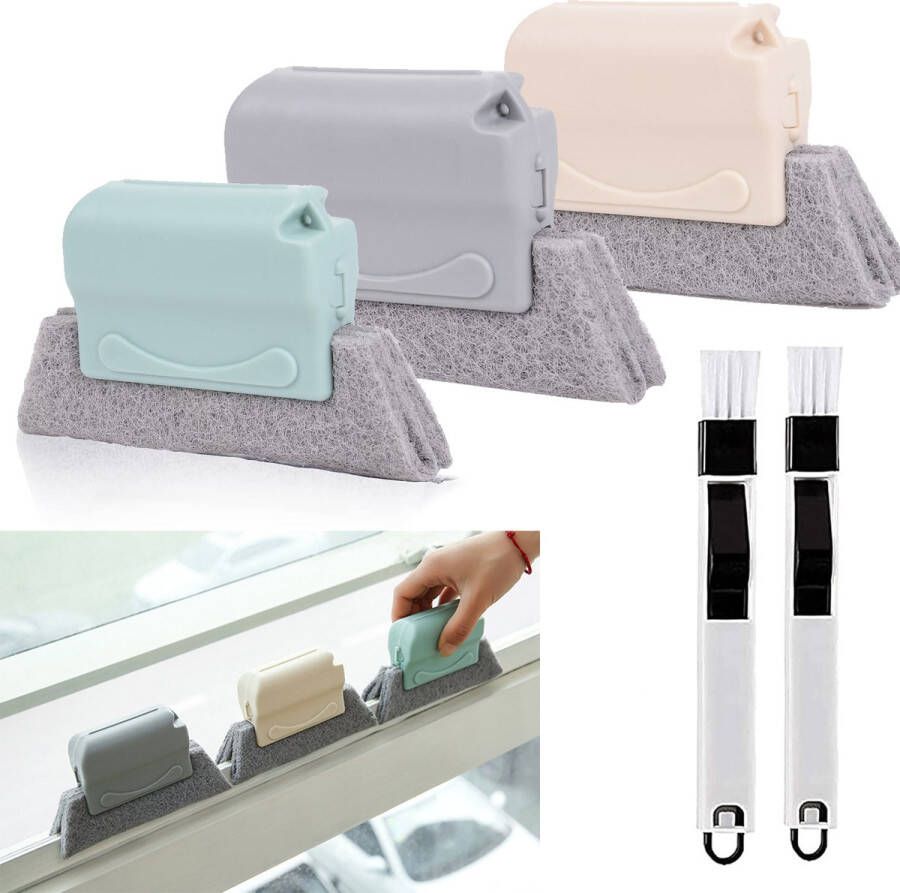 Schoonmaakdoekje Venster Reinigingsborstel Windows Slot Cleaner Borstel Schoon Venster Slot Clean Tool Magic Window Groove Reinigingsborstel Handbediende Raamrailreiniger Borstels Gereedschapset Schuifdeurrailreiniger Dorpel Tegellijnen