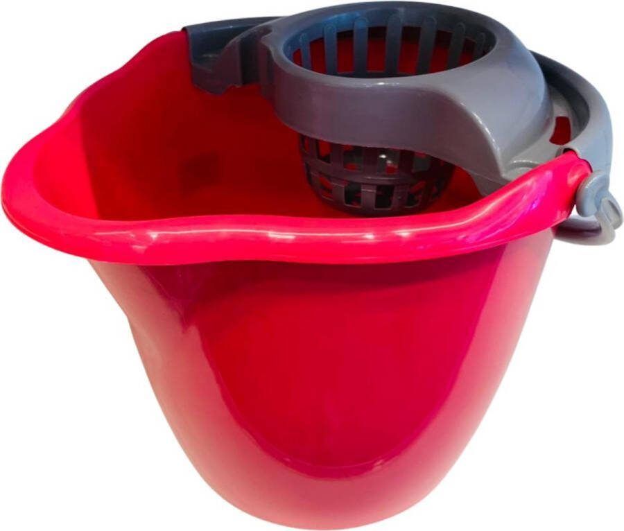 Schoonmaakemmer set met dweil I roze I 12 L