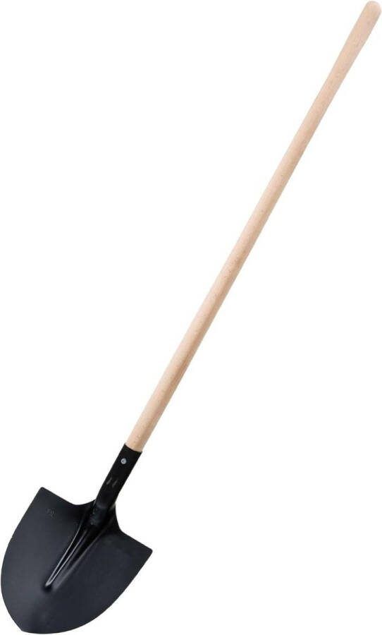 Schop met houten handvat zwart 27 cm