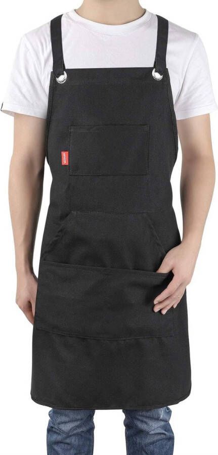 Schort voor dames en heren met instelbare maat gepersonaliseerd kookschort voor heren 4 zakken grillschort voorkomt oliestofvlekken perfect voor kunstenaars tuiniers BBQ