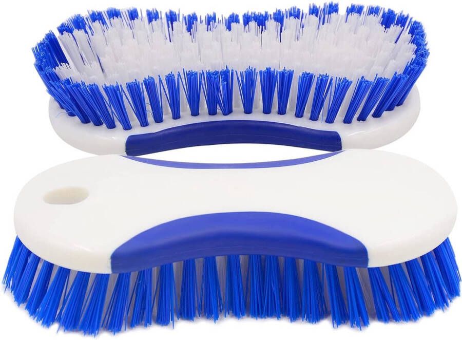 Schrobbristel handschrobber van Kunststof Schrobbristel met dichte haren schoonmaakborstel voor voorkant tapijt tegels badkamer (2 stuks)