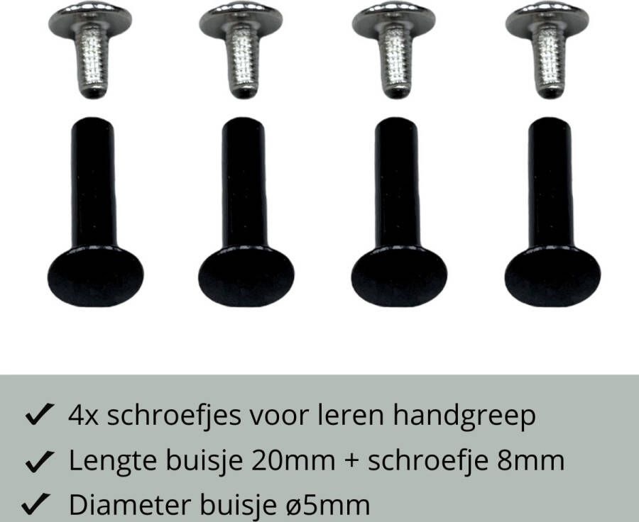 Schroefjes voor leren handgrepen set van 4 stuks Zwart boekschroeven handgreep schroeven schroefjes voor leren lusjes