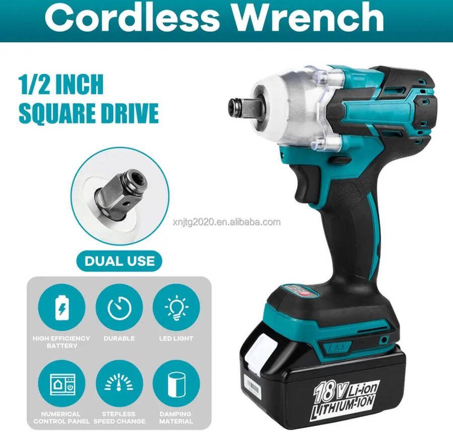 Klustools Schroefmachine slagschroefmachine boormachine incl 2 accu's werkt ook op Makita 18v LXT accu