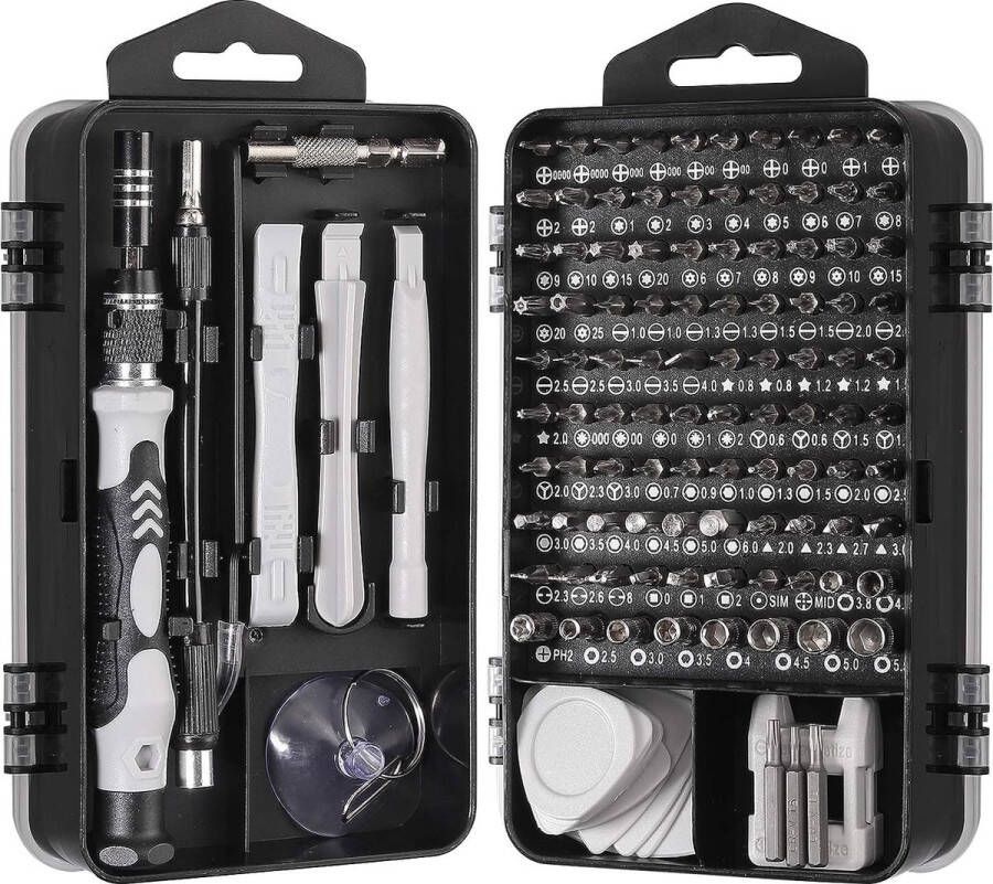 Schroevendraaierset 121-in-1 mechanische versnellingsbak set precieze schroevendraaierset professionele reparatiegereedschapsset voor iPhone X 8.7 mobiele telefoon pc computer tablet camera elektronica (grijs)