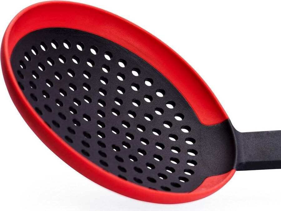 Schuimspaan met siliconen omzoomde Easy-handgreep 11 cm breed 32 cm lang hittebestendig tot 220 graden vaatwasmachinebestendig