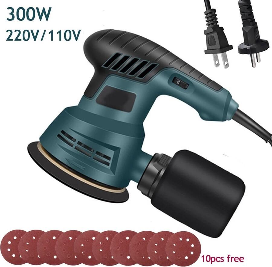 Schuurmachine Polijst Machine Schuur Apparaat Polijst Apparaat Roterende Polijst Machine 300W Met 10 Schuurpads Met Stofzak 3 Snelheid Modus