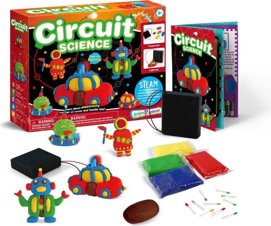 Science explore! scheikunde experimenteerset -wetenschap speelgoed experimenteren experimenten voor kinderen experimenteerdozen polymeer klei met lampjes -T3510G DC3346