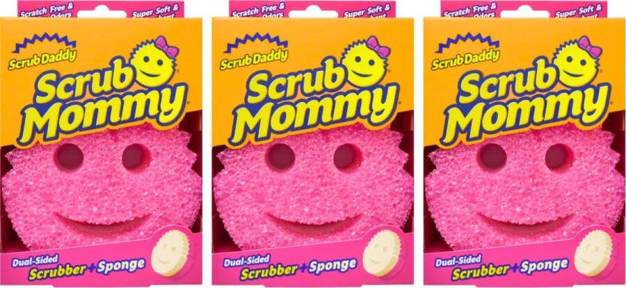 Scrub Daddy Mommy Spons Roze 3 Stuks Schuursponsjes Krasvrij Schoonmaakspons Schuurspons Wonderspons