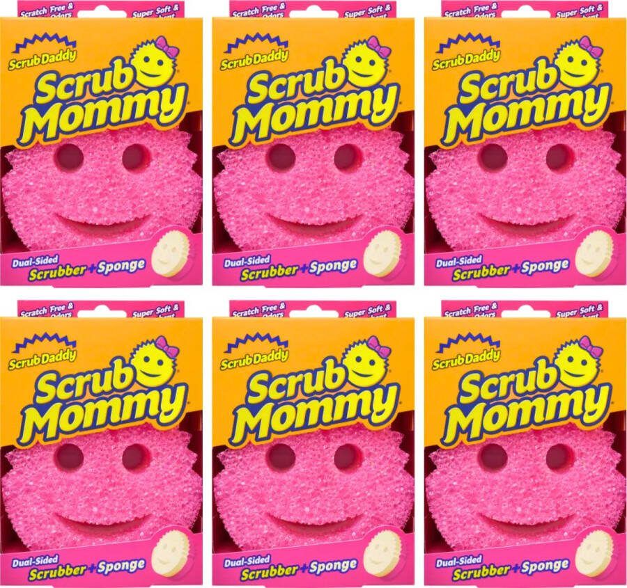 Scrub Daddy Mommy Spons Roze 6 Stuks Schuursponsjes Krasvrij Schoonmaakspons Schuurspons Wonderspons