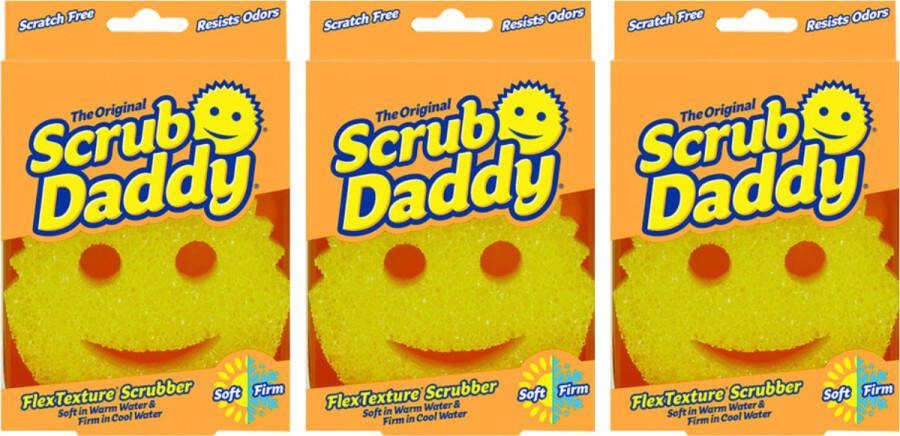 Scrub Daddy Spons Geel 3 Stuks Schuursponsjes Krasvrij Schoonmaakspons Schuurspons Wonderspons