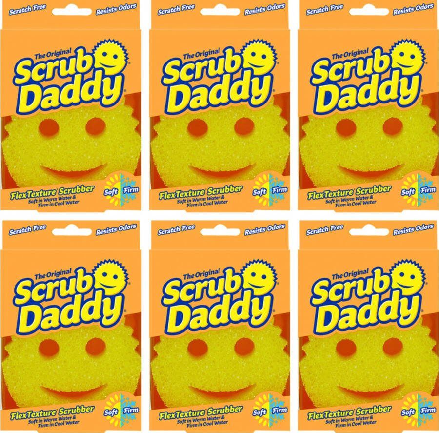 Scrub Daddy Spons Geel 6 Stuks Schuursponsjes Krasvrij Schoonmaakspons Schuurspons Wonderspons
