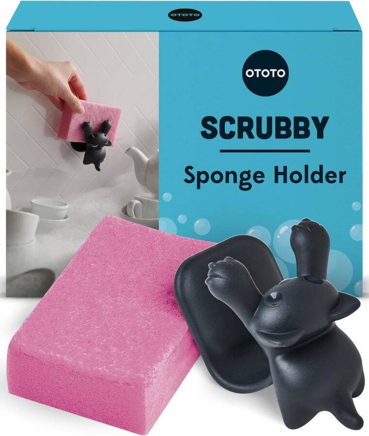 Scrubby Sponshouder Grijze Kat Keuken Sponshouder Vaatwasma