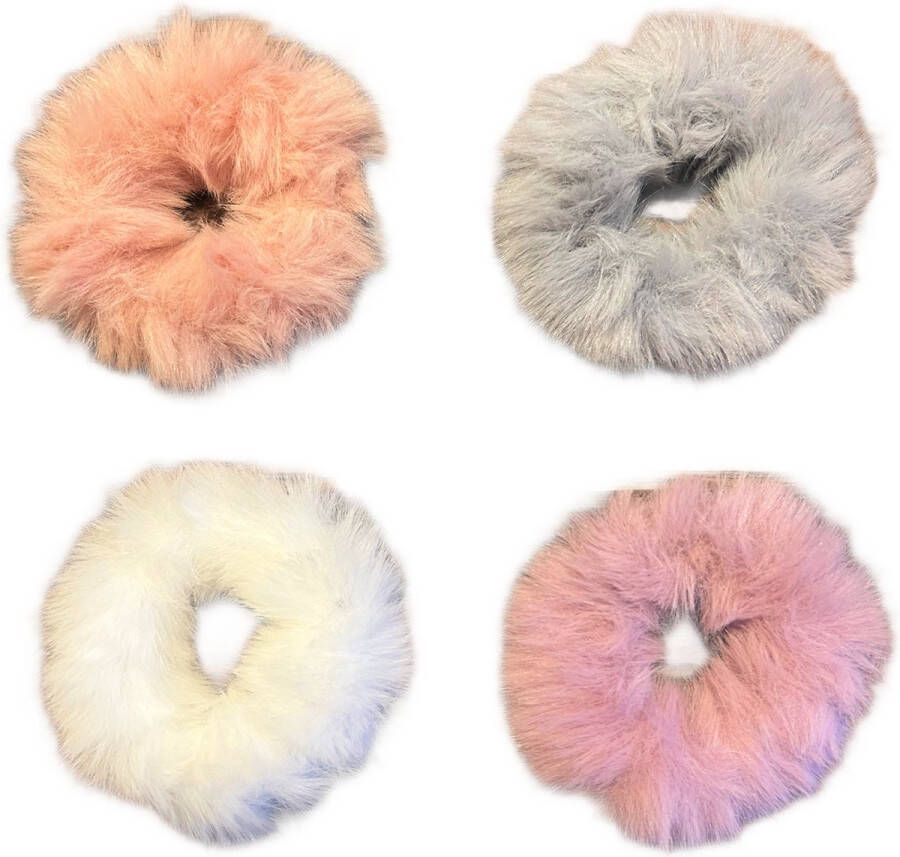 Scrunchies pakket cute sweet colors pink grey cream