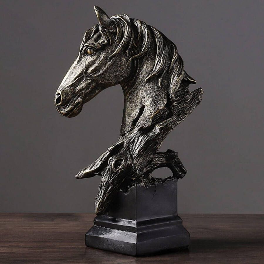 Sculpturen decoratie dier paardenhoofd decoratie woonkamer abstracte sculptuur Home Store decoratie moderne woonkamer ornamenten (zwart)