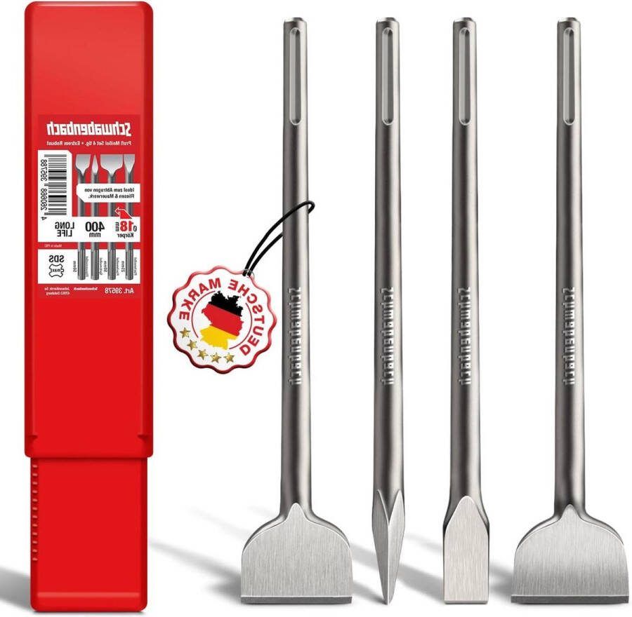 SDS MAX Beitel Set 25mm 50mm schuin puntig EXTREEM ROBUUST Bosch Hilti Makita Metabo Hamerboor Premium tegelbeitel set
