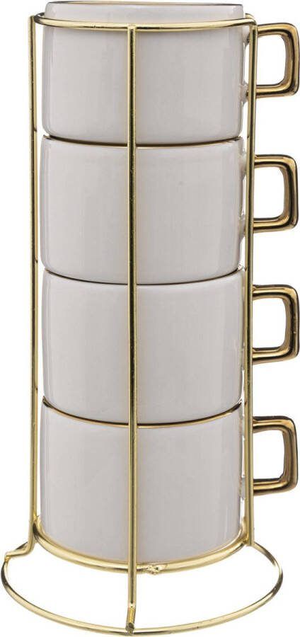 Secret de Gourmet ARYA keramische kopjes op standaard 170 ml 4 stuks
