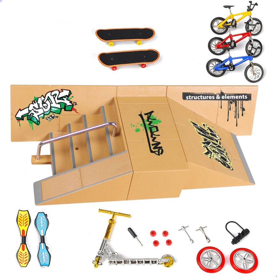 Seidon Fingerboard Skatepark Fingerboard Ramps Finger Bmx Finger Step Mini Skateboard Compleet Set Tech Deck 5 Ramps