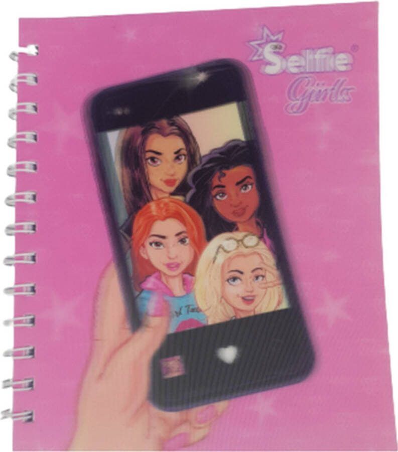 Selfie Girls Kleurboek met stickers Roze Multicolor Papier Kunststof 15 5 x 18 cm Kleurboek Stickerboek Boek Boekje Knutselen Creatief