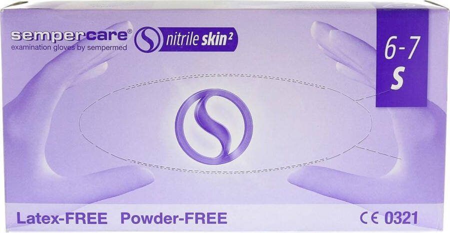 Sempercare “skin2” blauwe nitril wegwerp handschoenen poedervrij Small 200 stk