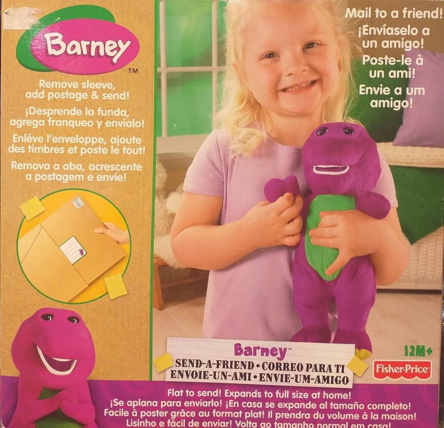 Fisher-Price Send a friend Barney knuffel Stuur een vriend Barney 28 cm