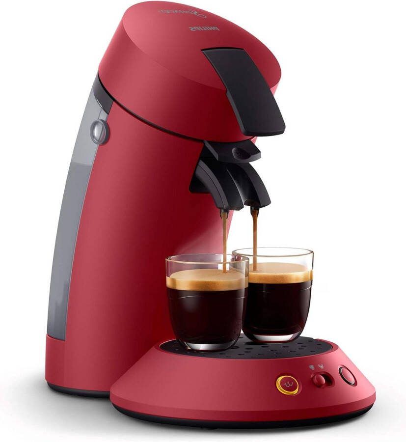 Senseo Original Plus Koffiepadapparaat -2 Koffievariaties -1 of 2 Kopjes -0.7 Liter Waterreservoir -Matte afwerking -Rood -Intensiteit selectie