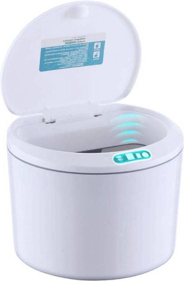 Sensor Prullenbak Touchless Automatische Mini Afvalmand met Deksel Elektrische Inductie Prullenbak Kantoor Desktop Nachtkastje Koffiebar