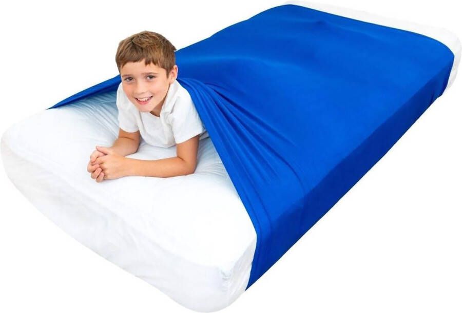 Sensorische slaaptunnel 95*153cm voordelen van verzwaringsdeken zonder de nadelen veilig gevoel eenpersoons blauw