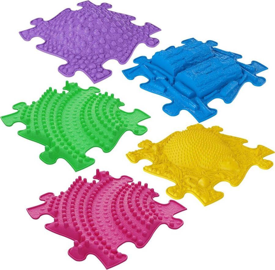 Sensorische Structuurmatten 3D-uitbreiding Tactiele Speelmatten 5 delen