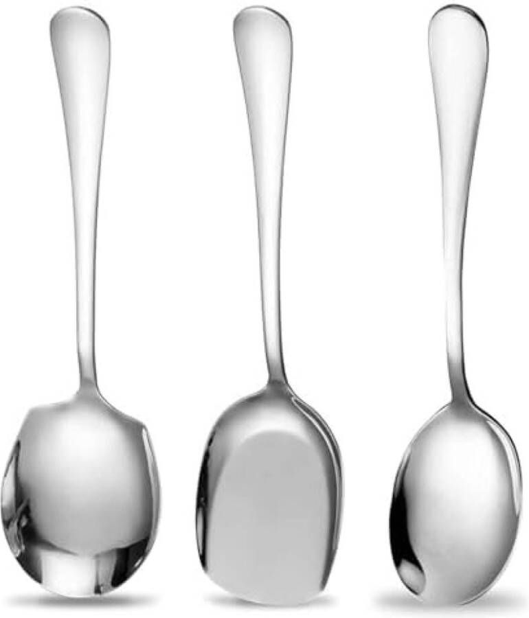 Serveerlepels groot 3 stuks roestvrijstalen buffetserveerlepel lange steel soeplepels kooklepel keukengereedschap voor het serveren van keuken koken restaurant banket