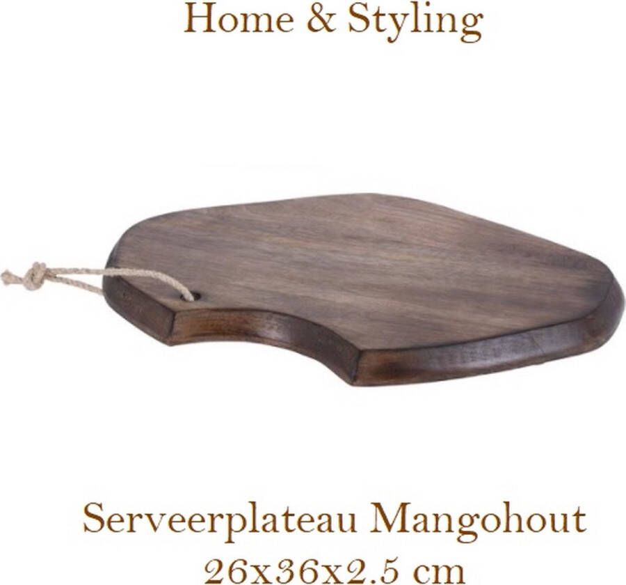 Excellent Houseware Serveerplateau mangohout 26x36x2 5cm