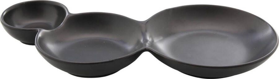 Svenska Living Serveerschaal 3-vaks zwart 24x11cm
