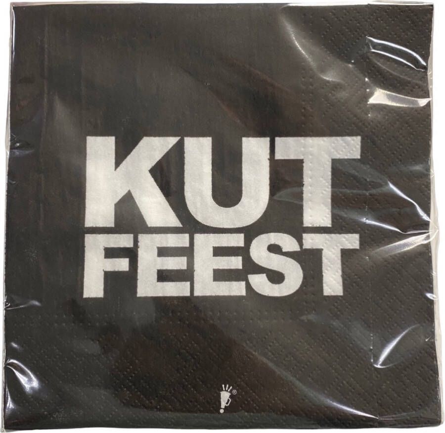 Servetten Kut Feest 20 stuks 16x16cm zwart wit