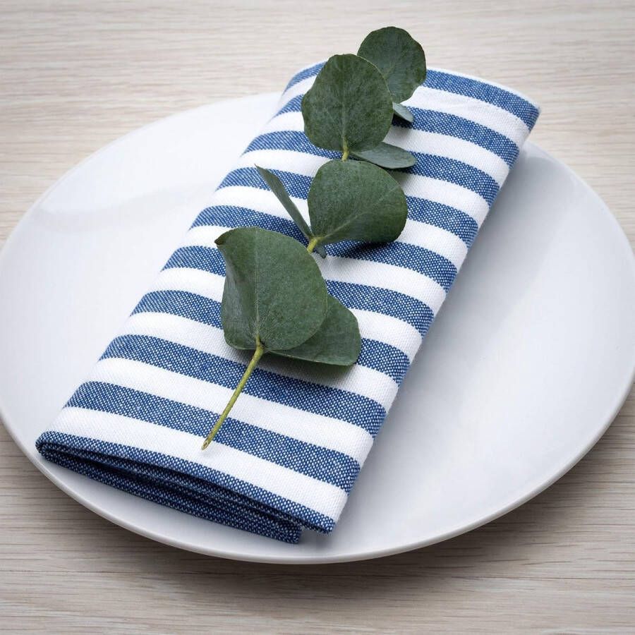 Servetten set van 8 linnen katoen 45 x 45 cm in kleuren en designs stoffen servetten in Scandinavische landhuisstijl
