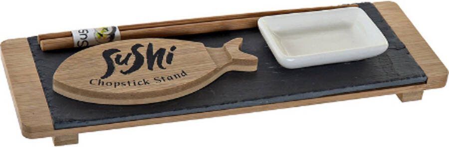 Sizland Dezign Servies sushi hout sushi servies Tokio Sushi servies bruin